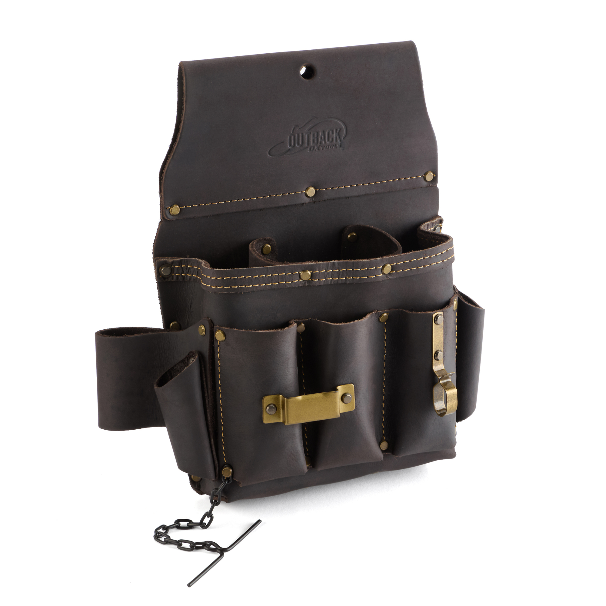 OX Tools, Pro Electrician's Pouch, Oil Tanned Leather, Color Brown, Pockets (qty.) 10 Material Leather, Model# OX-P263402